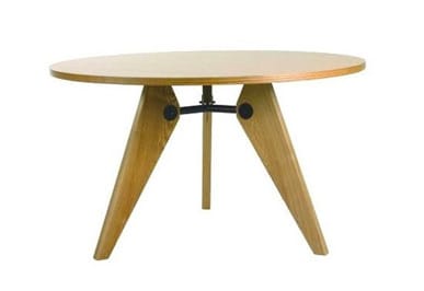 Replica Jean Prouve Dining Table<br/>
Finish: Beech Wood<br/>
width: 120 (dia) height: 73 length: 120 (dia)