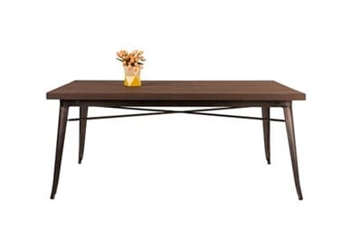 Replica Tolix Dining Table.<br/>
Finish: powder coated steel timber top<br/>
width: 160 height: 75 depth: 80