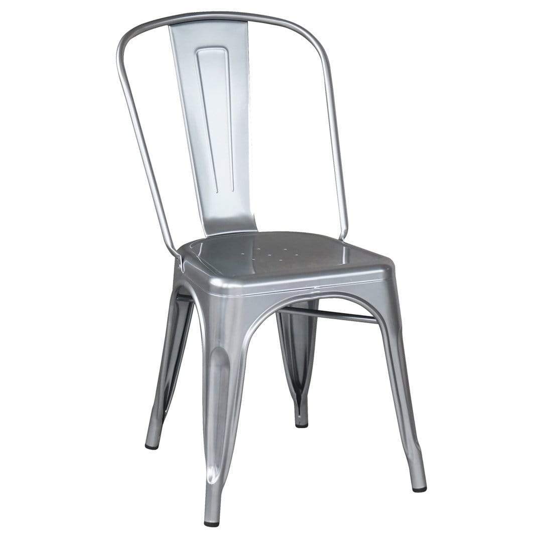 elevenpast-silver-metalic-tolix-chair-r88-1339277-home-decor-7116605947988 <h3>Replica Tolix Chair Metallic</h3><strong>Finish:</strong> high polished powder coated steel<br><strong>Width:</strong> 36<br><strong>Height:</strong> 78<br><strong>Length:</strong> 35<br><strong>Seat Height:</strong> 45